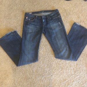 Women’s Big Star wide flared jeans.